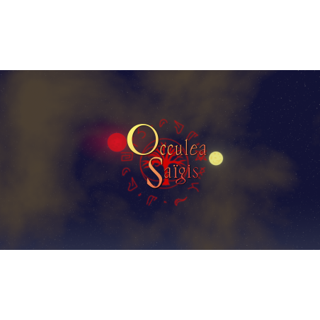 Ciel nocturne avec le logo d'Occulea Saïgis
