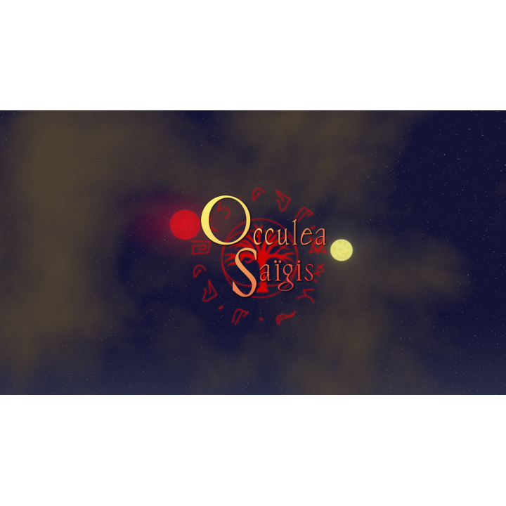 Ciel nocturne avec le logo d'Occulea Saïgis